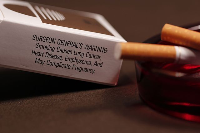 A surgeon general's warning on a pack of cigarettes (Photo courtesy of the Centers for Disease Control and Prevention)