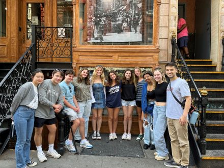Students and Elon staff in front of the Tenement Museum 