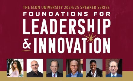Speaker series logo with Foundations for Leadership & Innovation