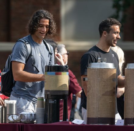 Two Elon students at College Coffee