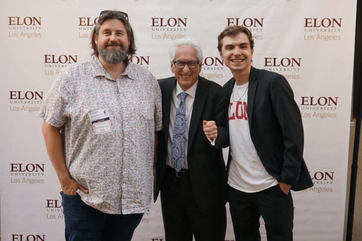 Elon LA Faculty member Boris Schaarschmidt, Elon LA Director Brad Lemack and Elon LA Program Assistant Kevin Siczek.