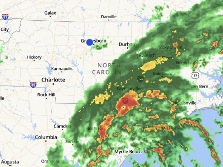 Map of a tropical storm Debby