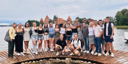 A group of students in the Lithuanian International Student Services (LISS) program. 