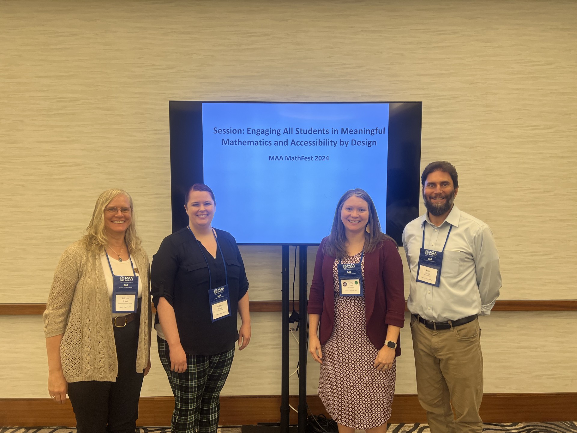 Kathryn Kozak (far left), Brittany Riggs, Emily Elrod, and Aaron Trocki.