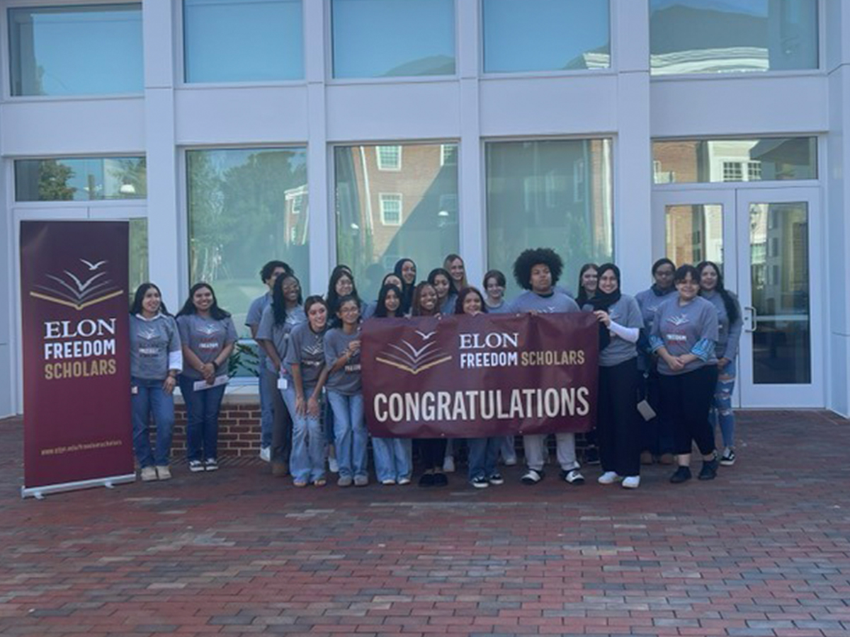 Elon Freedom Scholars pose