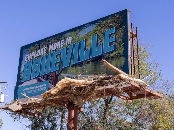 Asheville sign with damage