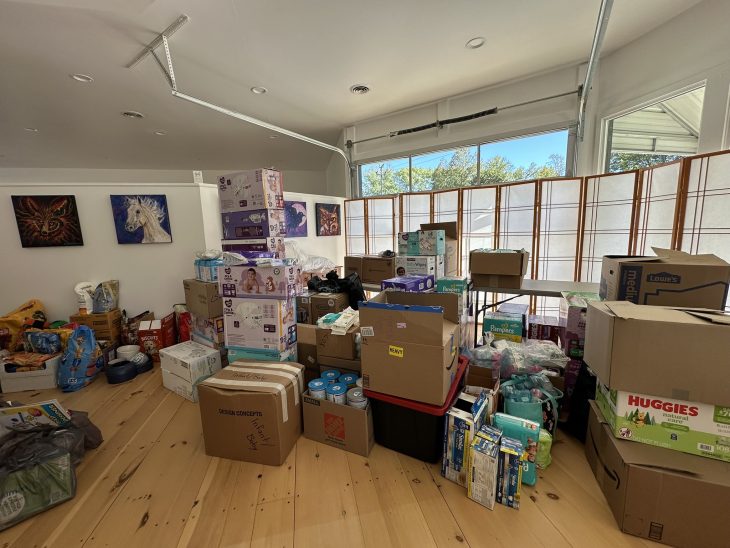 Boxes of donations