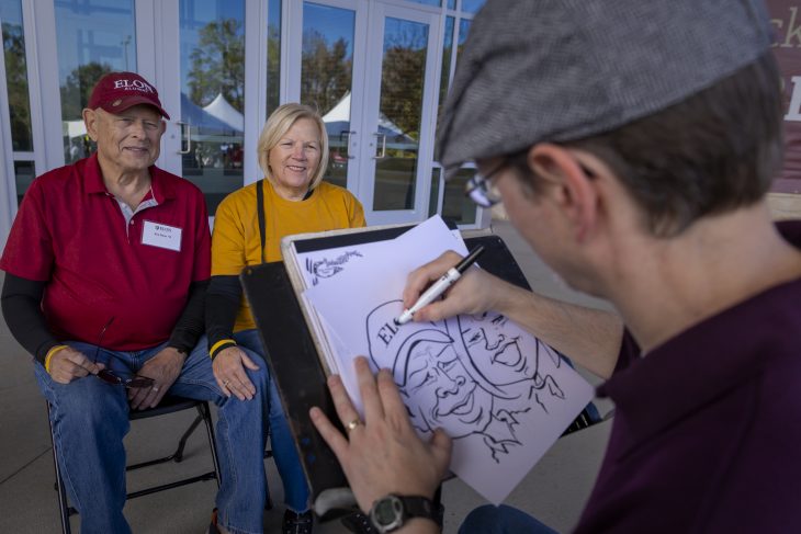 Couple has caricature drawn