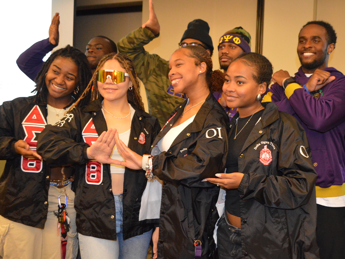 Members of the Divine 9 Greek organizations pose