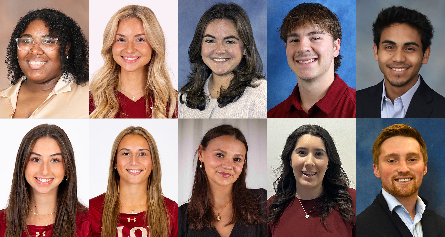 A photo collage of Elon students recognized by COSMA.