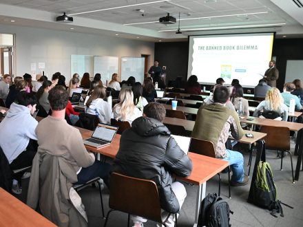 Sankey Hall's third-floor business conference room holds 60 students.