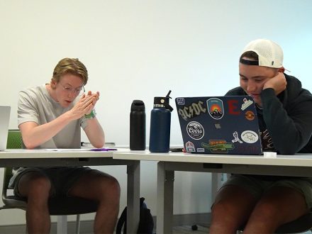 Elon students Parker Felumlee (left) and Sam Landesman