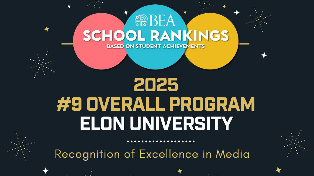 Graphic highlighting Elon as 9th in BEA ranking.