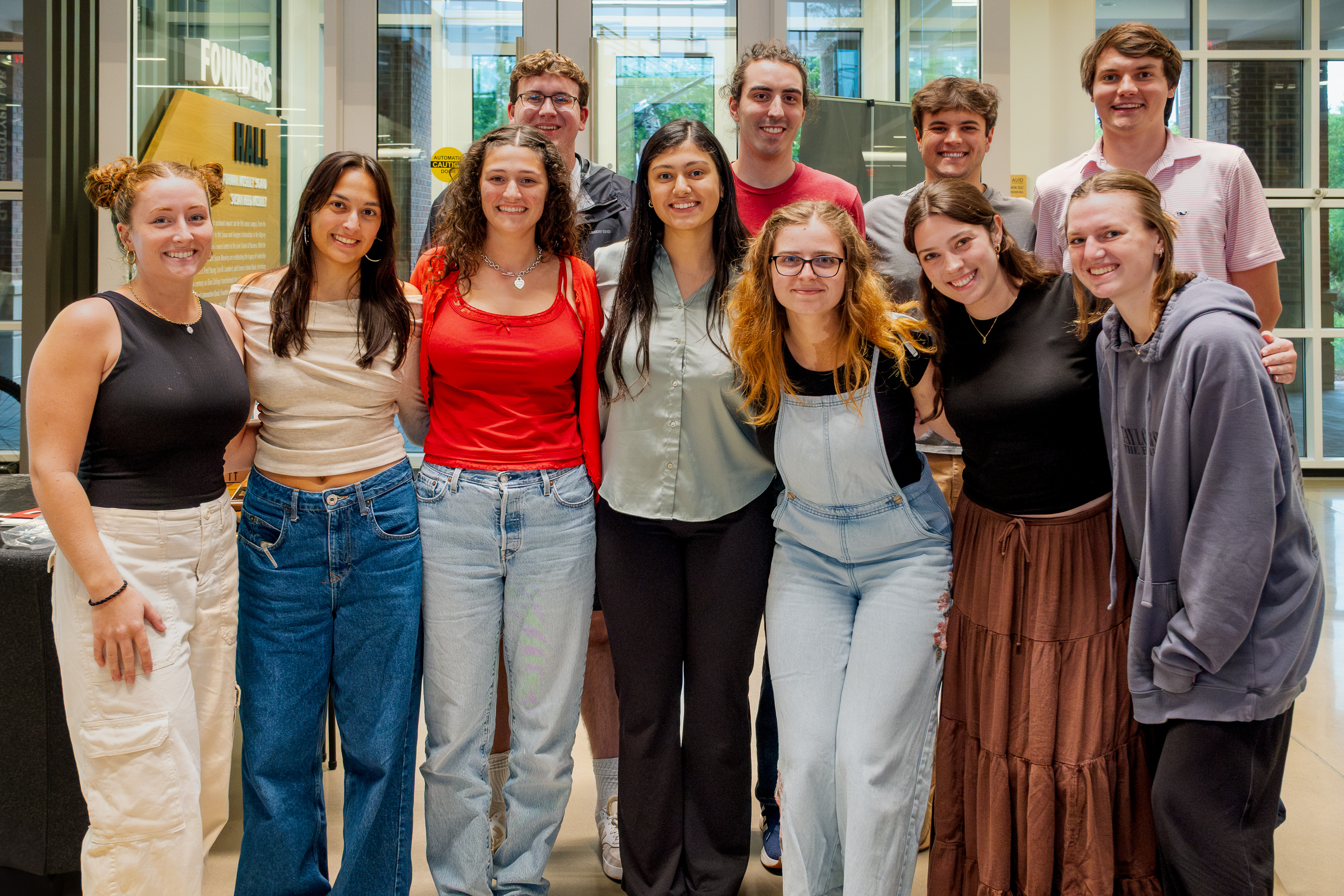 A group of students pose for a photo
