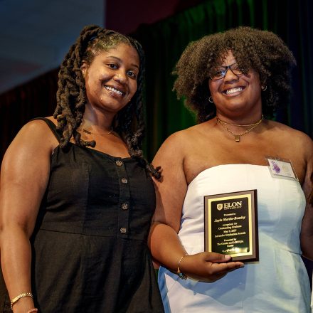 Jayla Martin-Beasley ’25 smiles while honored.
