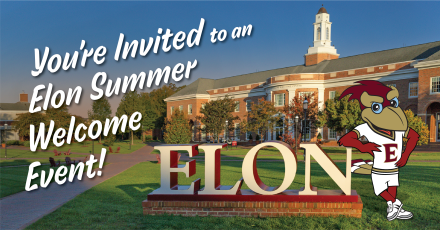 Elon Summer Welcome Event campus image featuring the Phoenix.