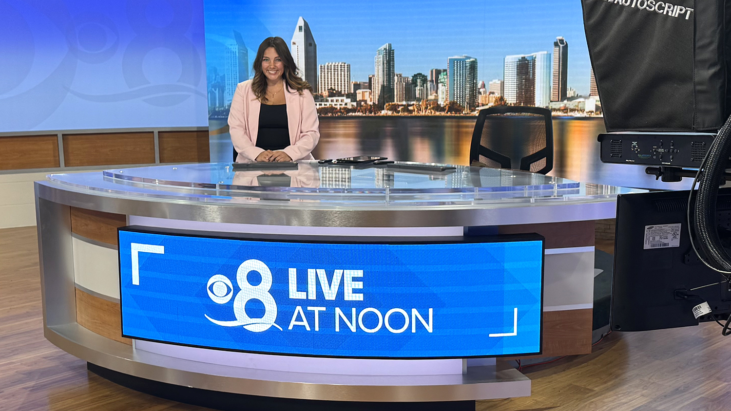Elon's Anjolina Fantaroni at CBS8 San Diego studio