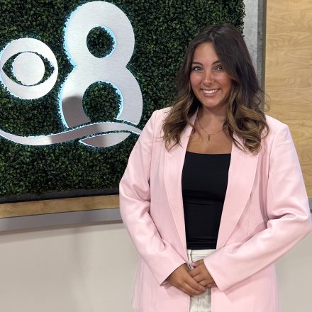 Elon's Anjolina Fantaroni with CBS8 logo