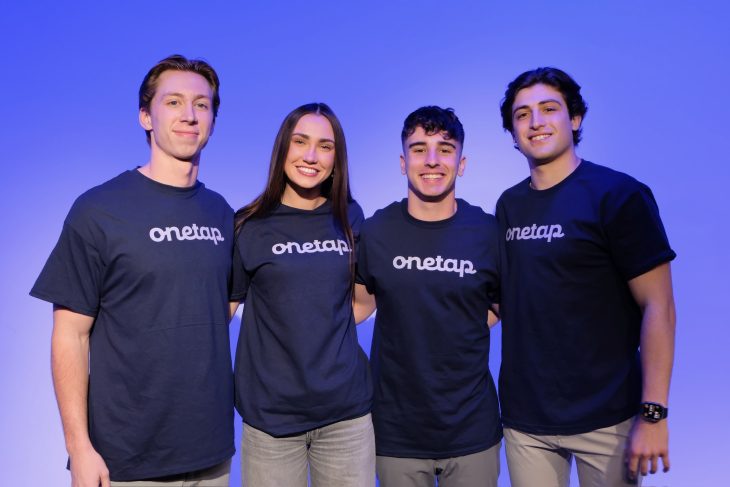 Elon University students TJ Mathis, Kylie Leyda, Matt Graffeo and Sam Dixon of OneTap