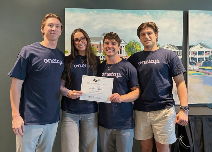 Elon Students who founded OneTap TJ Mathis, Sam Dixon, Kylie Leyda and Matt Graffeo