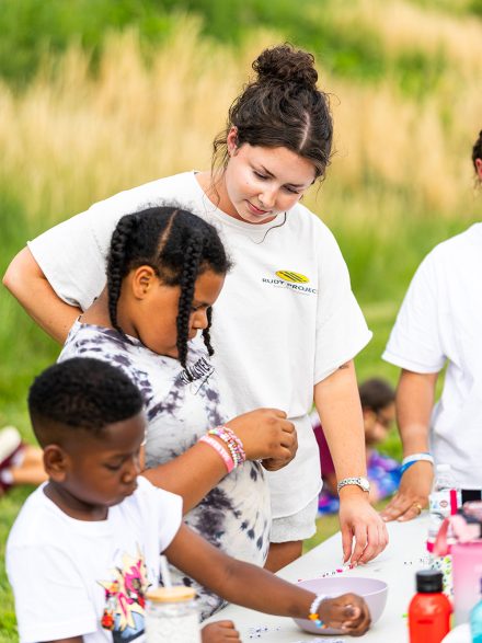 Waverly Smith mentors young student.
