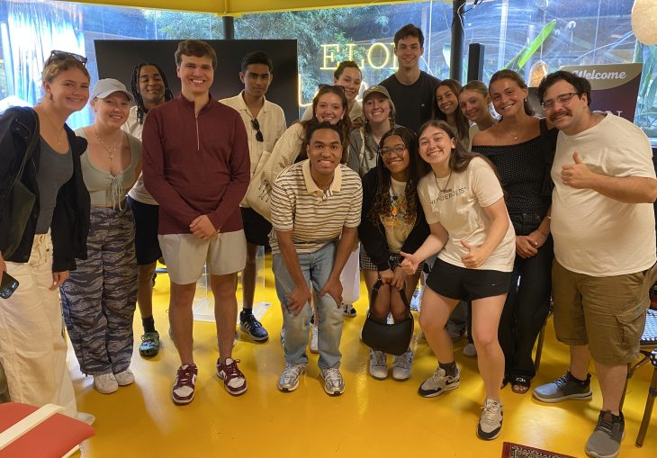 A group of students pose for a photo