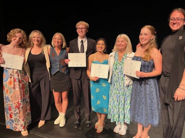 The finalists, teachers and pianists posing after placing at the National Association of Teachers of Singing competition. 