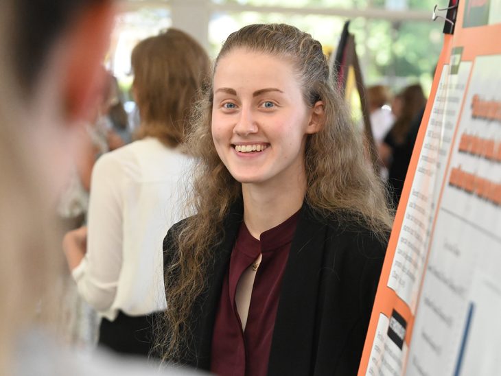 Samira Khalil '28 at SURE poster presentation