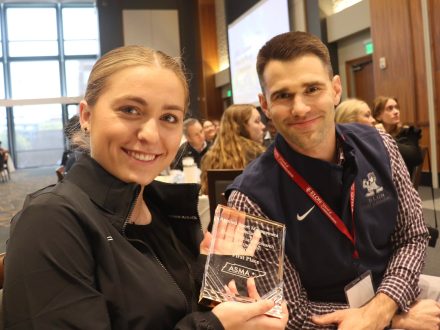 Lena Gunn (left) with her mentor Alex Traugutt
