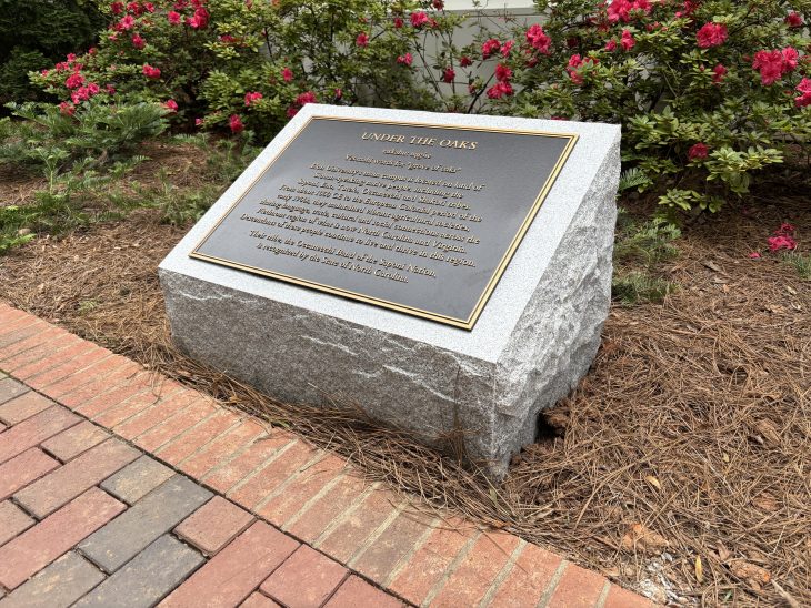 A new historical marker Under the Oaks honors the relationship between Elon University and the Occaneechi Band of the Saponi Nation.