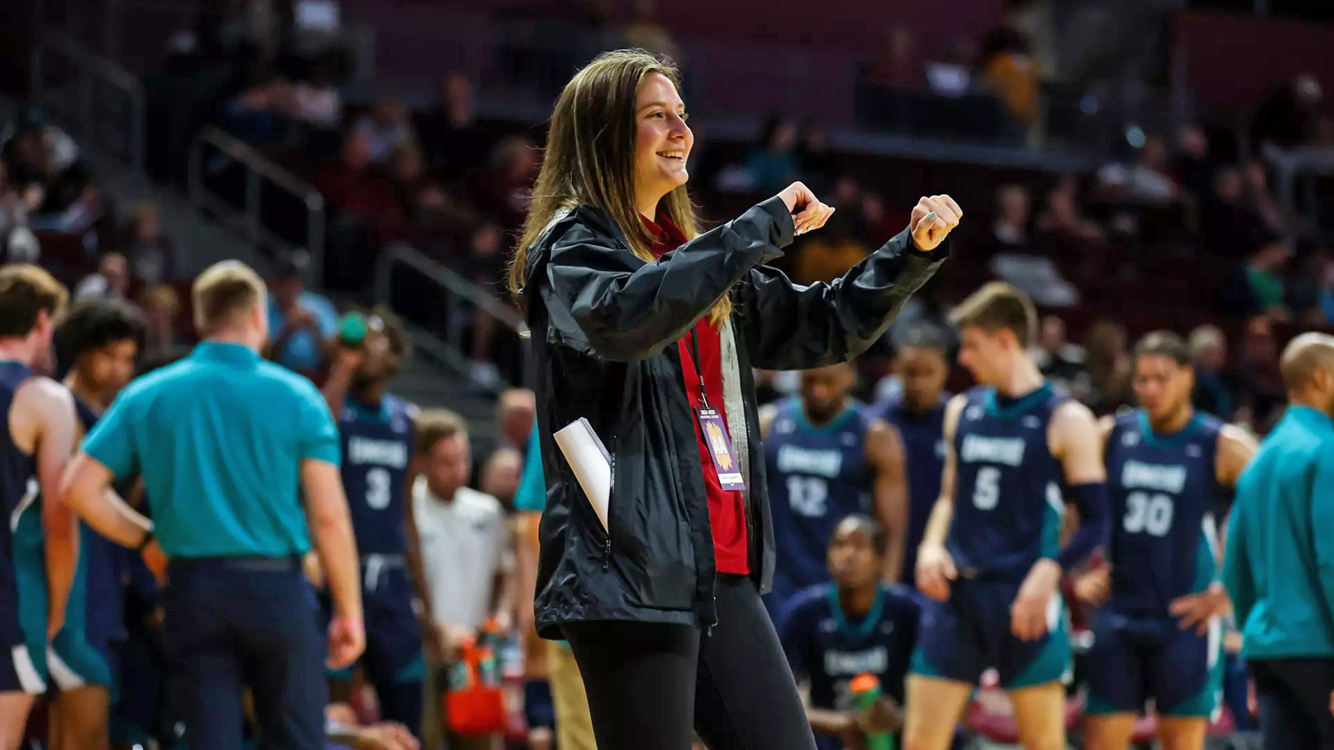 Emilia Cappellett ’24 in Elon's Schar Center