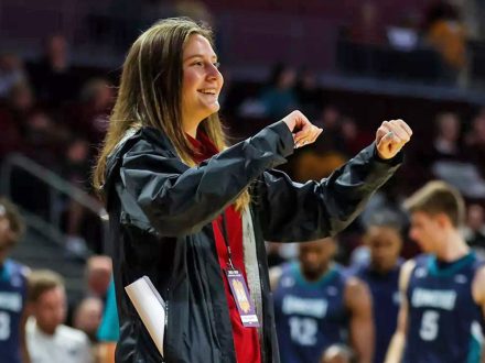 Emilia Cappellett ’24 worked as an athletics marketing assistant at Elon.