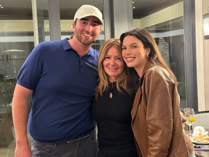 Debra Del Vecchio P'22 P'24 with her children, Cristian '22 and Angelica '24