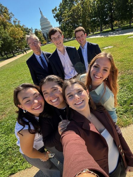 The Elon contingent at the Capitol Building.