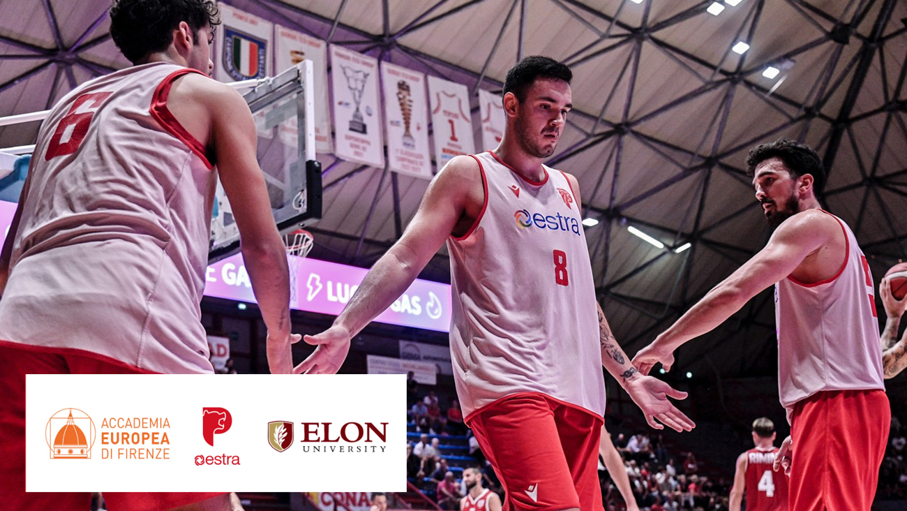 Pistoia Basket 2000 basketball players take the court.