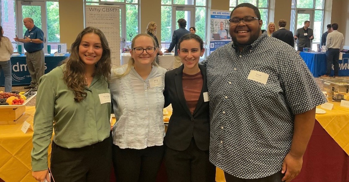 Noah Biggers (right) at a job fiar