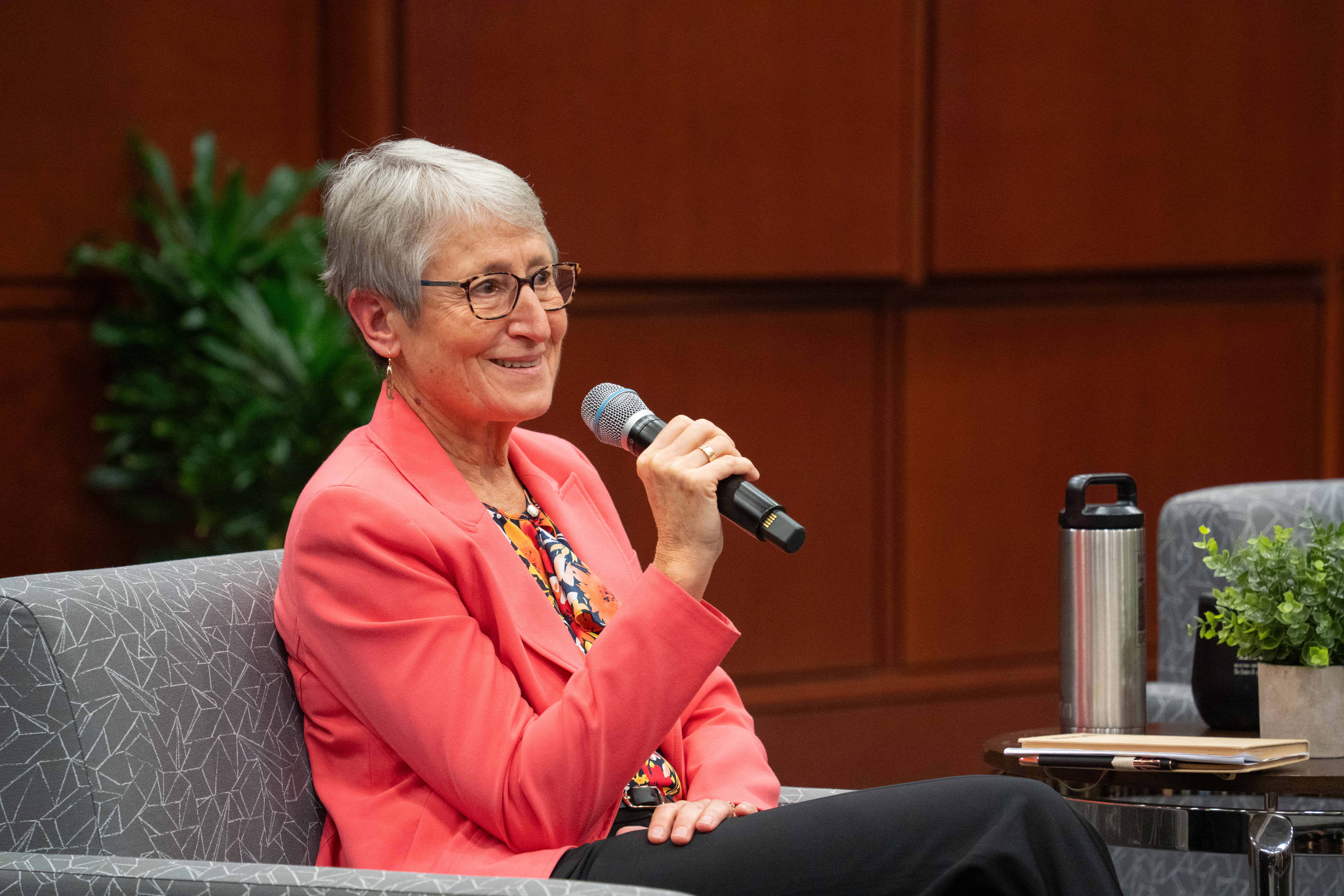 Former CEO of REI and 51st Secretary of the Interior Sally Jewell speaking at Elon University