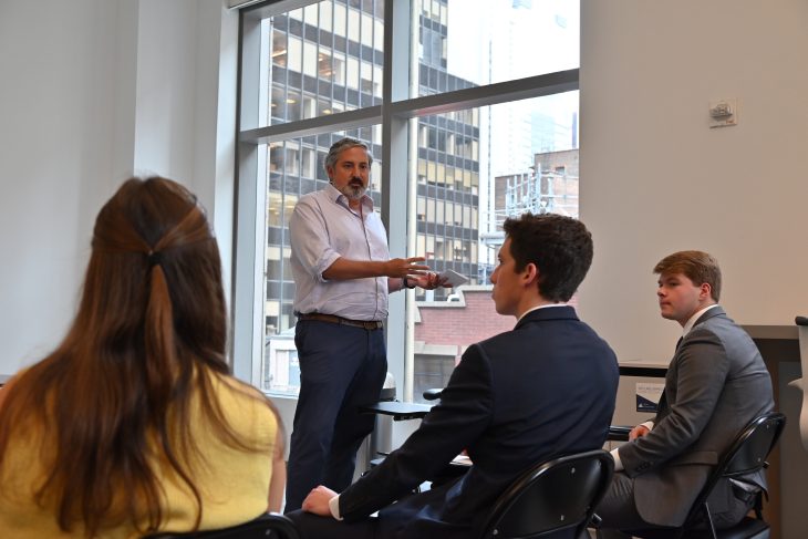 Elon University Business Fellows at company visits in NYC at Atlas SP Partners