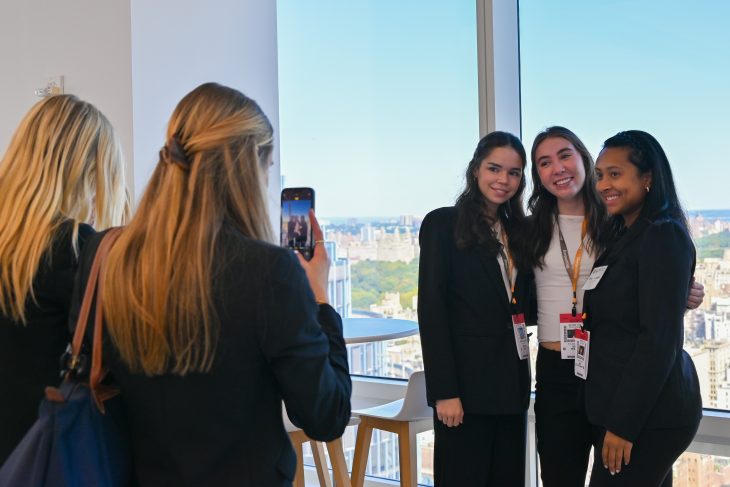 Elon University Business Fellows at company visits in NYC at Bloomberg