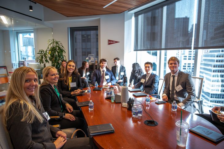 Elon University Business Fellows at company visits in NYC at Matrix Applications