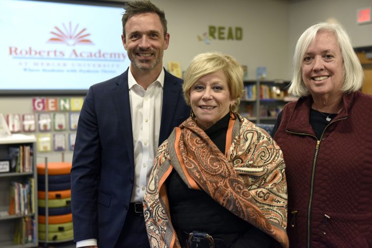 From left: Tait Arend, senior director of development at Elon University; Joy Wood, head of school for Roberts Academy at Mercer University; and Ann Bullock, dean of the Dr. Jo Watts Williams School of Education at Elon University.