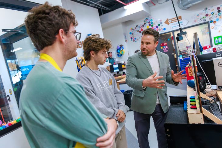 Mustafa Akben in the Maker Hub on November 10, 2025.