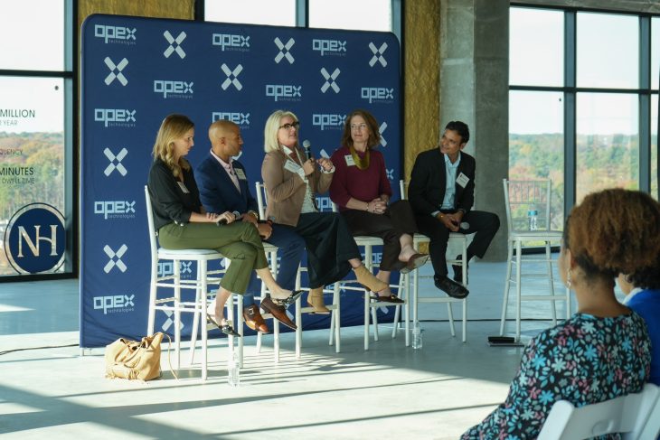 Anna Griffin, CMO, Commvault; Brian Campbell, VP, Truist; Kathie Niven ‘89, president & CEO, Biscuitville; Kristen Yntema ’95, president & CEO, AuthoraCare Collective; Sunny Nandagiri, executive VP, Benesch