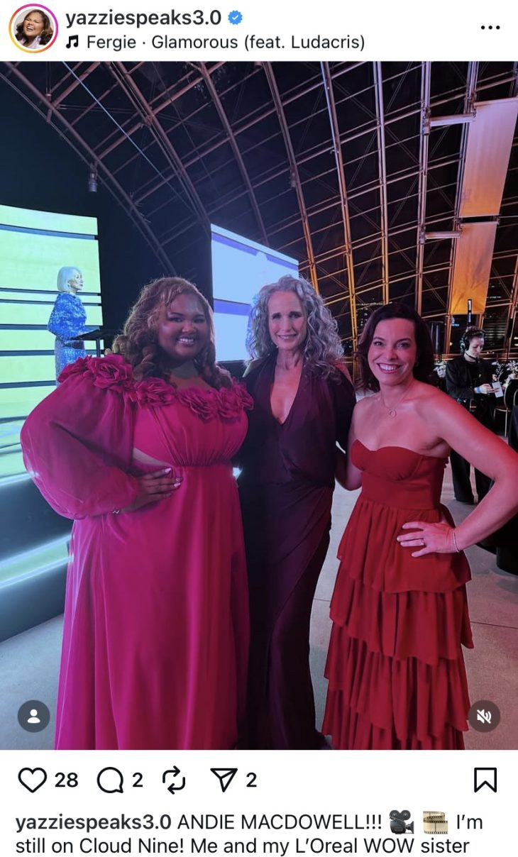 Yasmine Arrington Brooks '15, Sloane Davidson, and Andie McDowell