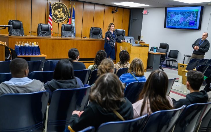 Students participate in Winter Term course “Beyond the Elon Bubble” class at Burlington City Hall and Burlington City Park on Jan. 8, 2026.