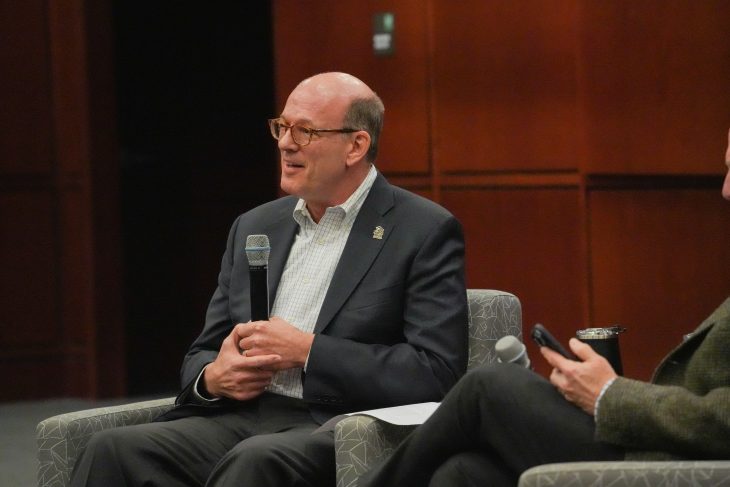 Jonathan Reckford CEO at Habitat for Humanity International in LaRose Digital Theatre speaking for the Love School of Business