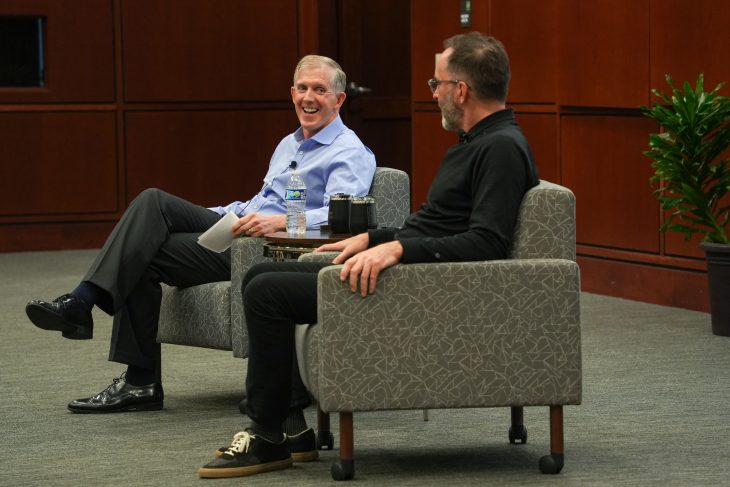 Jack Ryan, chair of LSB Board of Advisors with Tom O'Leary, CEO and co-founder of JetZero at Lessons from Leaders event