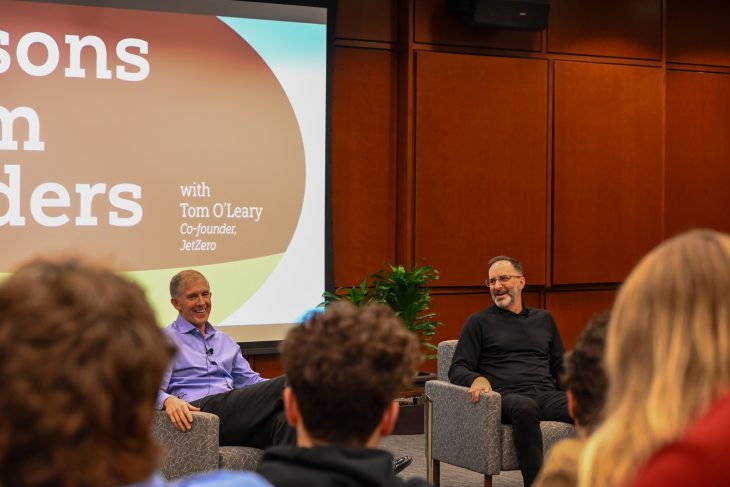 Lessons from Leaders event with Tom O'Leary on Feb. 19 in the LaRose Digital Theatre