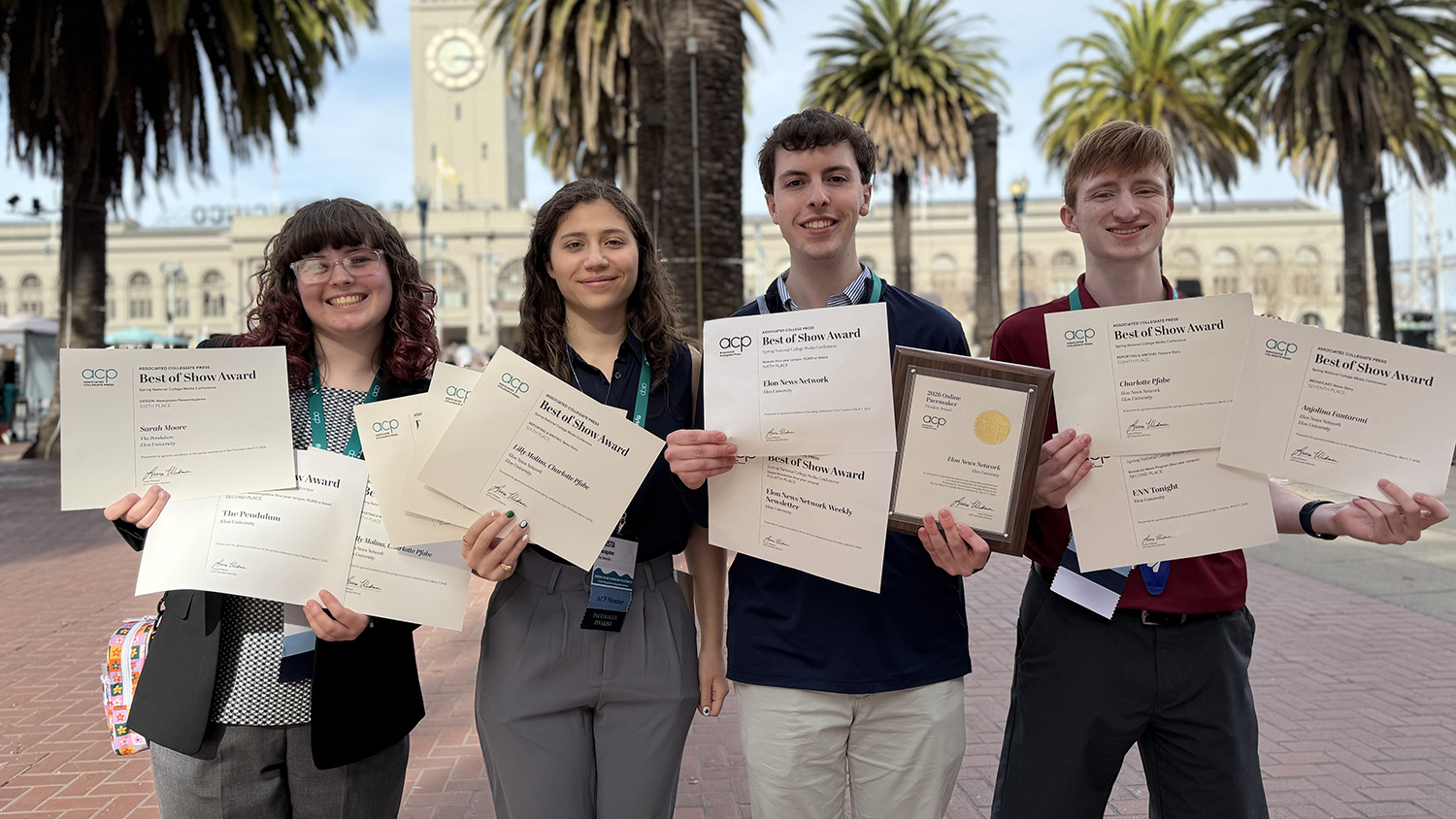 Elon News Network staff members at Associated Collegiate Press’ 2026 National College Media Conference