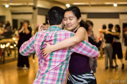 Yidi Wu dancing with her tango partner